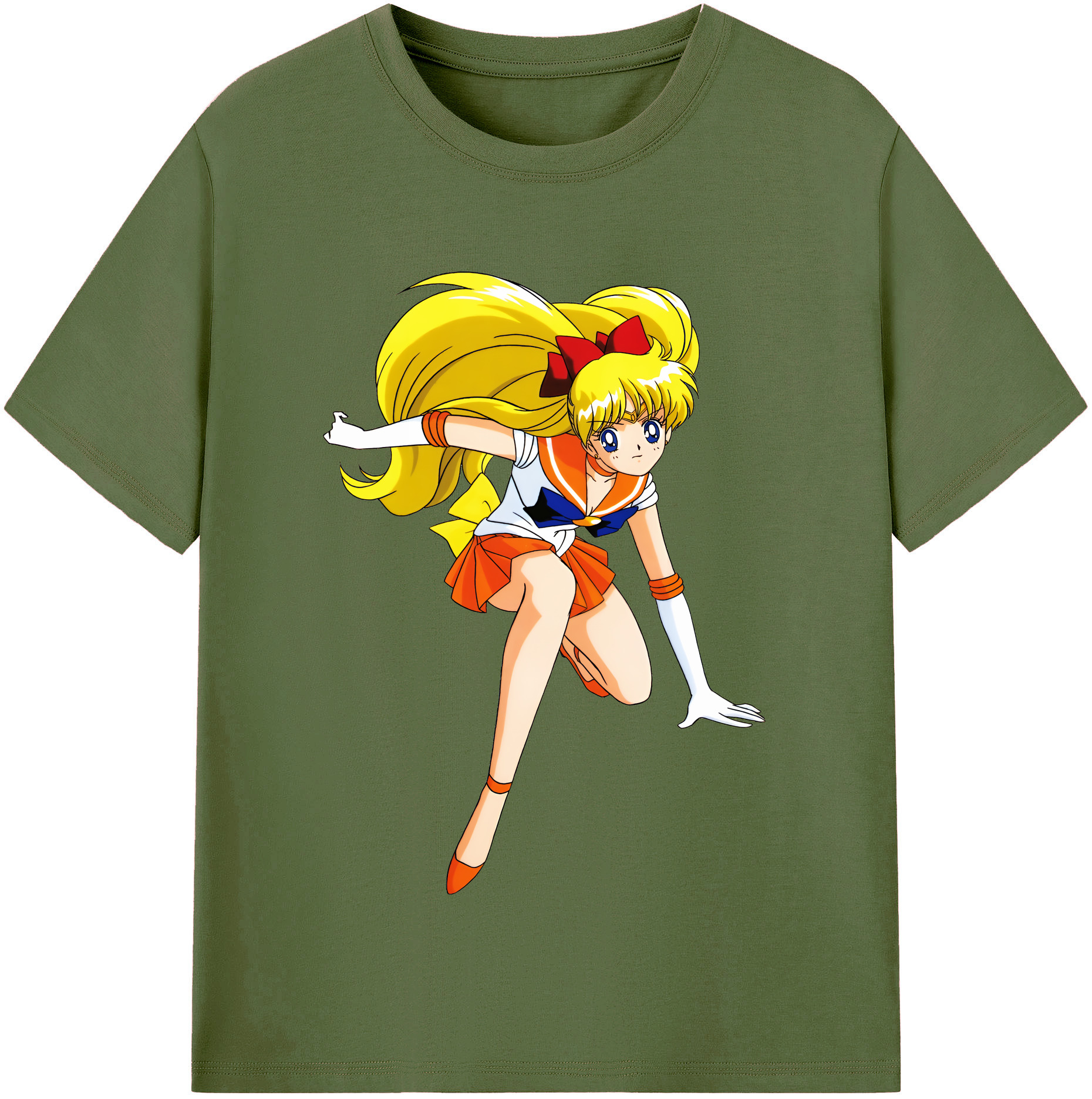（画像用） 美少女戦士セーラームーン 愛野 美奈子 あいの みなこ Sailor Moon Aino Minako 綿100％半袖Tシャツ（フロントプリント）